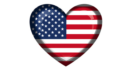 Fototapeta premium Patriotic American Heart A Symbol of National Pride and Love