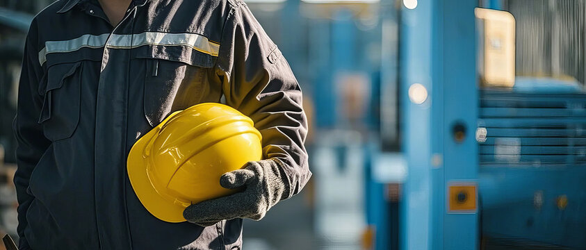Industrial factory workers in safety production and construction