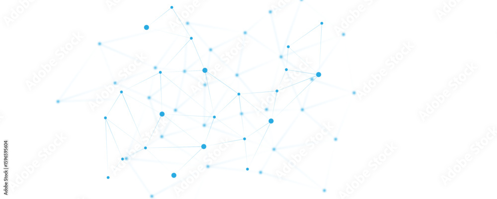 Poster blue white abstract polygon connection mesh digital technology futuristic communication high tech co