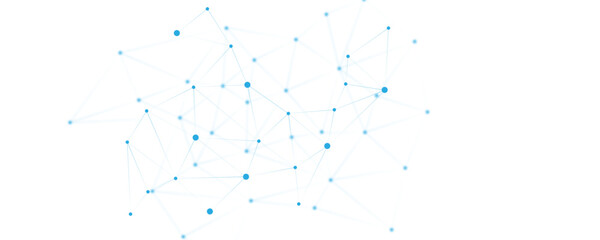 Blue white abstract polygon connection mesh digital technology futuristic communication high tech concept dots lines connect network background. 