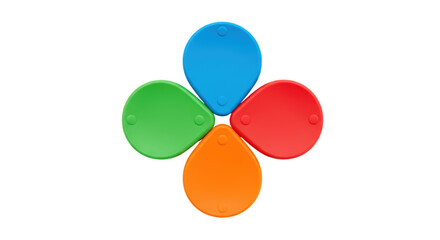 Isolated Colorful Petal Shapes