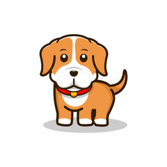 cute illustration cartoon dog with collar