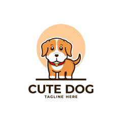 cute cartoon dog with text logo