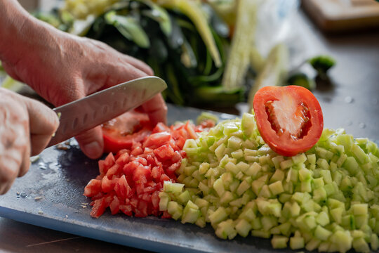 Dicing Tomatoes and Cucumbers