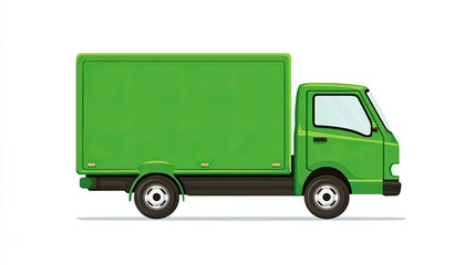 Green Delivery Truck Pixel Art Illustration