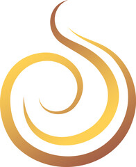 S Letter Logo. Couffeur, Hair and Beauty. Golden.