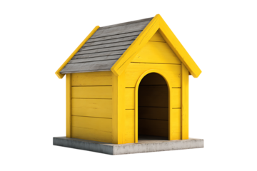 Adorable yellow dog house