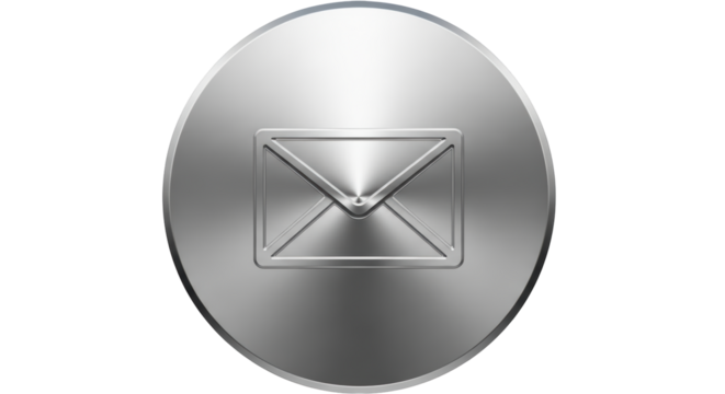 Isolated Metal Email Icon