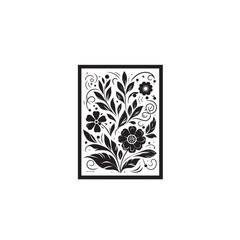 Floral Painting Icons – Elegant Black & White Silhouette