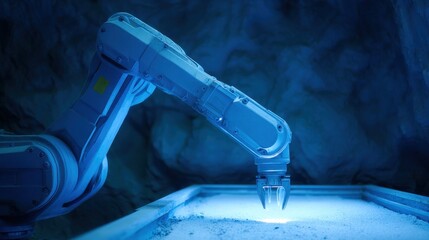 A robot is reaching out to grab something