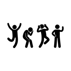 Sticky figure emotion icon set