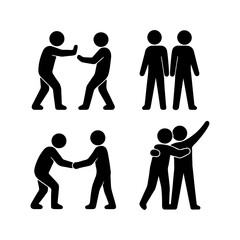 Sticky figure Conflict and Resolution icon set