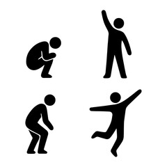Sticky figure Growth Journey icon set