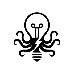 Tentacle lightbulb bolt icon
