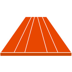 Graphic of an Orange Running Track. Illustration