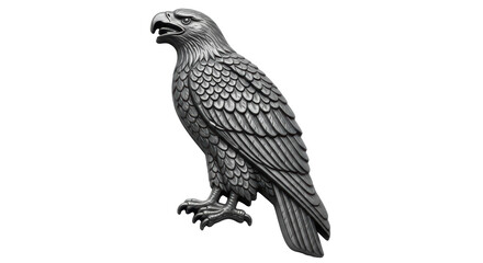Isolated Silver Eagle Statue