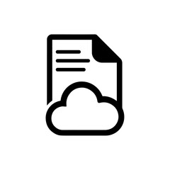 Vector icon of a document with cloud