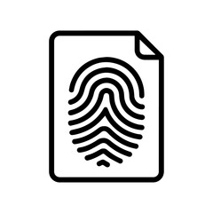 Vector icon of a document with fingerprint