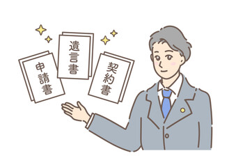 弁護士・行政書士・司法書士・弁理士・税理士・土地家屋調査士・社会保険労務士の人物アイコン イラスト
