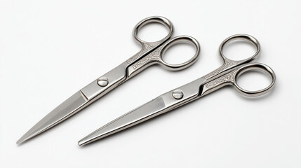 Sharp-edged sewing scissors designed for fabric work, neatly presented against a white background.

