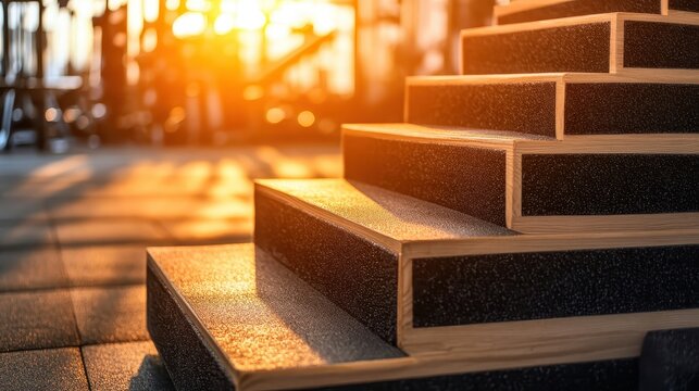 Step-Up Gym Stairs for Fitness Training in Bright Sunlight