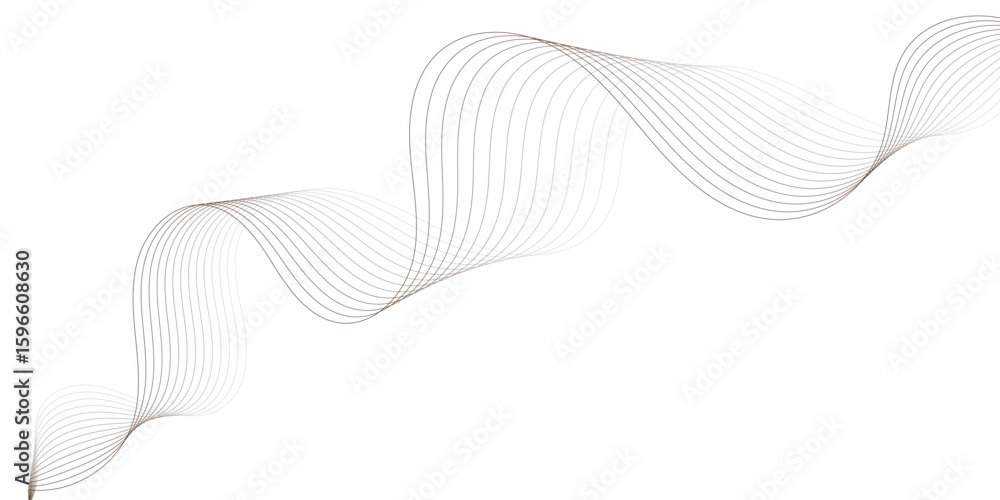 Poster abstract digital wave music motion modern striped soft line white gray wavey curve line minimal conc