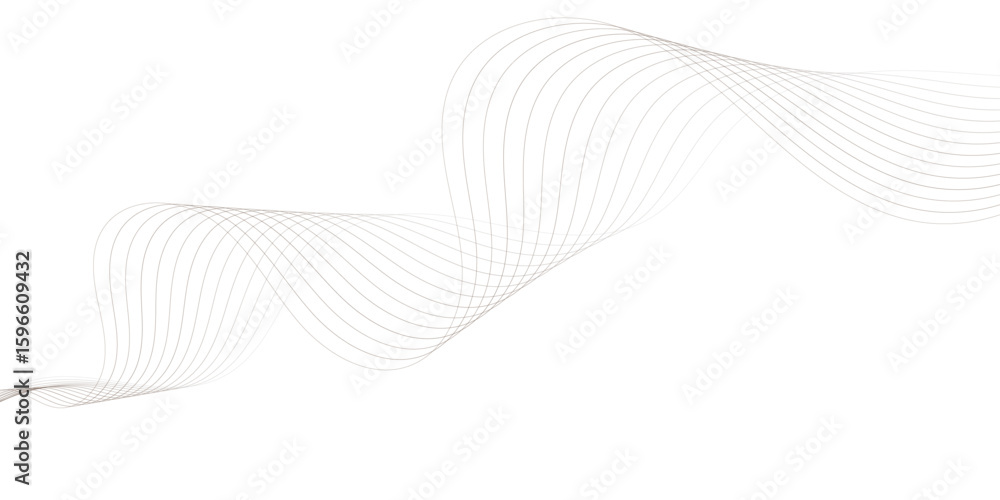 Poster abstract digital wave music motion modern striped soft line white gray wavey curve line minimal conc