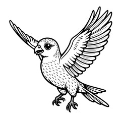 Fototapeta premium Abstract falcon in dive – Hand-drawn coloring book design for kids