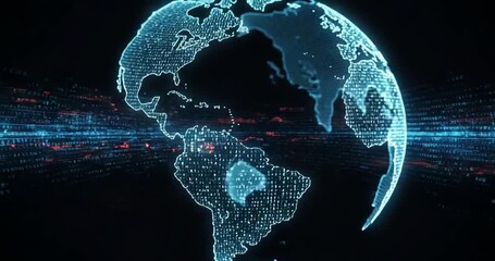 Digital globe with data streams and global connectivity - Powered by Adobe