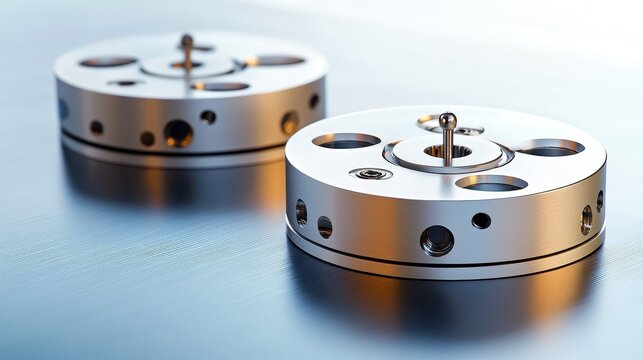 Precision Engineered Aluminum Components on Metallic Surface