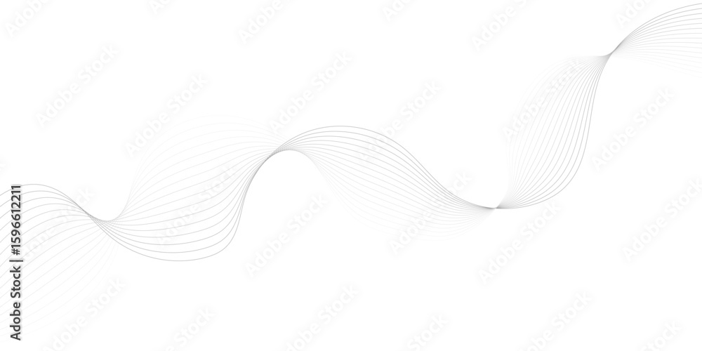 Poster abstract digital wave music motion modern striped soft line white gray wavey curve line minimal conc
