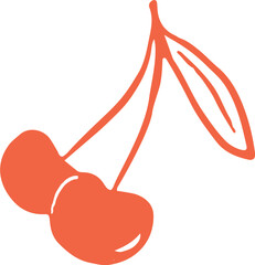 Hand Drawn Cherry Pair