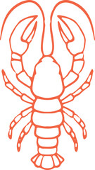 Hand Drawn Lobster 