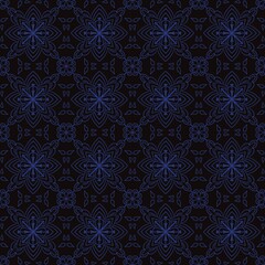Blue Geometric Pattern on White and Black Background