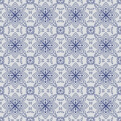 Blue Geometric Pattern on White and Black Background