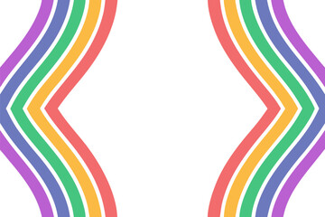 Fototapeta premium Abstract colorful curved stripes on with copy space pattern