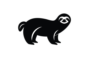 Fototapeta premium Simple Black and White Sloth Illustration for Graphic Design and Iconography