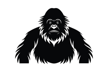 Fototapeta premium Powerful Gorilla Silhouette Strong Ape Animal Vector Graphic