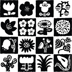 Black and White Flower - Nap of Baby Blossoms Pattern