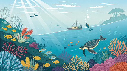 Vector Prompt: Sri Lankan Coral Reef / Marine Life Vector