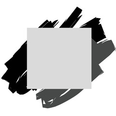 Abstract brush strokes with frame, sales banner frame , square frame