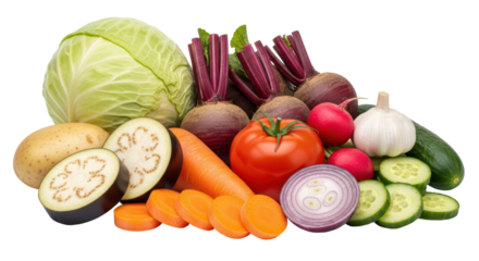 Isolated Assortment of Fresh Vegetables