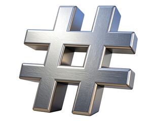 Obraz premium Hand-Drawn Hashtag Symbol with Rough Charcoal Lines, Angled Sketch Style on Transparent Background PNG