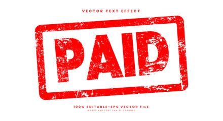 Grunge Paid 3d editable text effect template