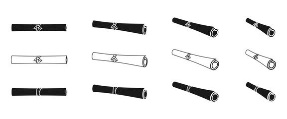 diploma paper icon set vector illustration isolated on white background.