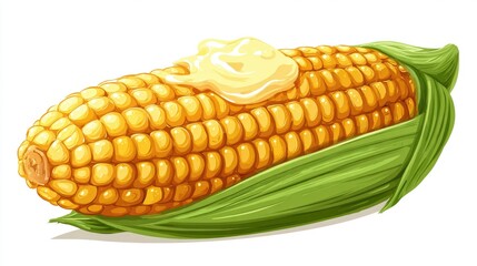 Buttered Corn on the Cob Closeup