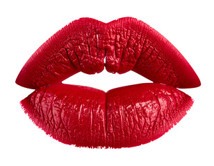 Realistic Red Lipstick Kiss Mark PNG