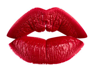 Realistic Red Lipstick Kiss Mark PNG