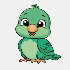 green bird cartoon