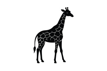 Naklejka premium Elegant Giraffe Silhouette A Striking Vector Illustration for Design Projects and Creative Content